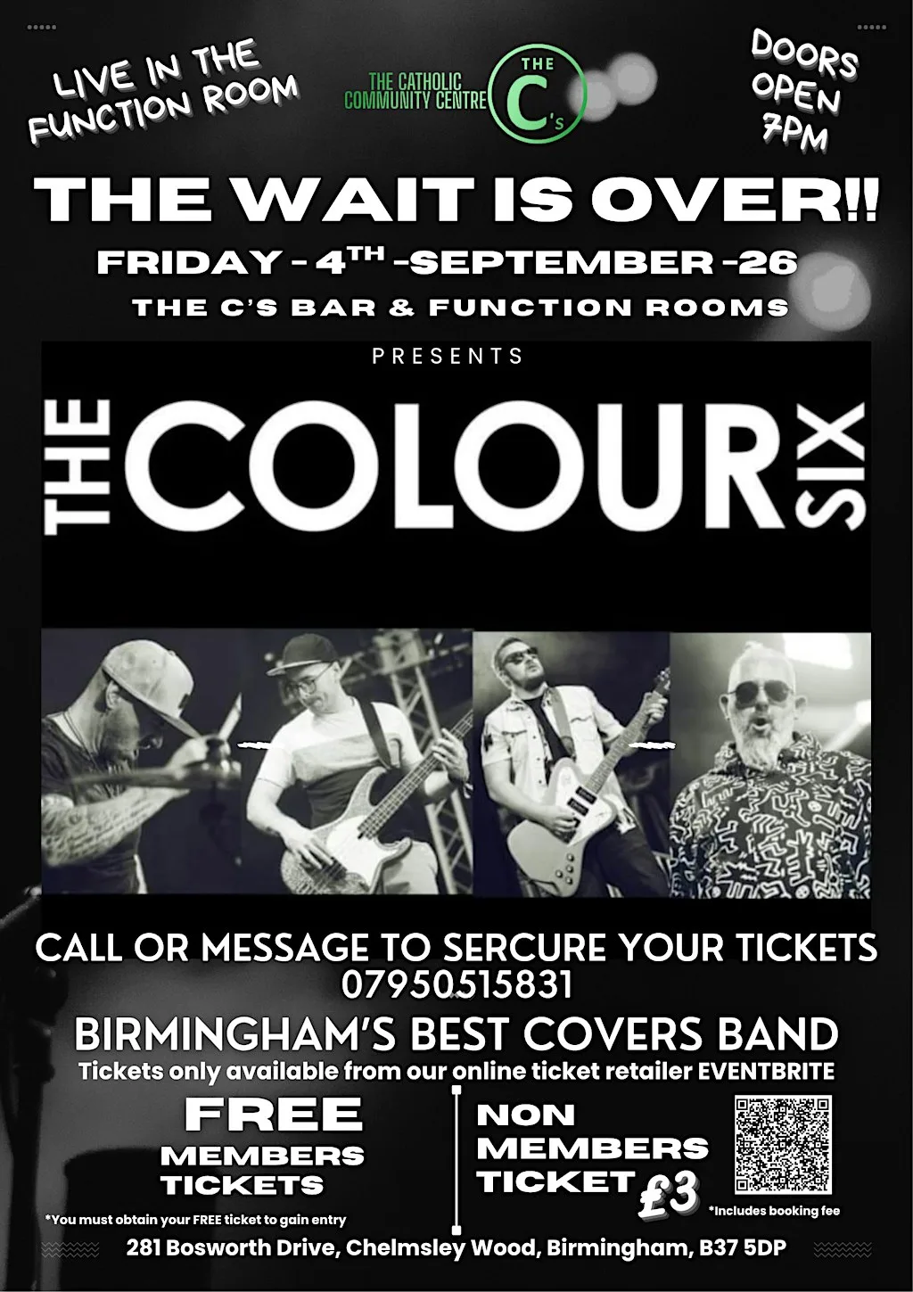 The Colour Six (£5 Non Members Tickets)