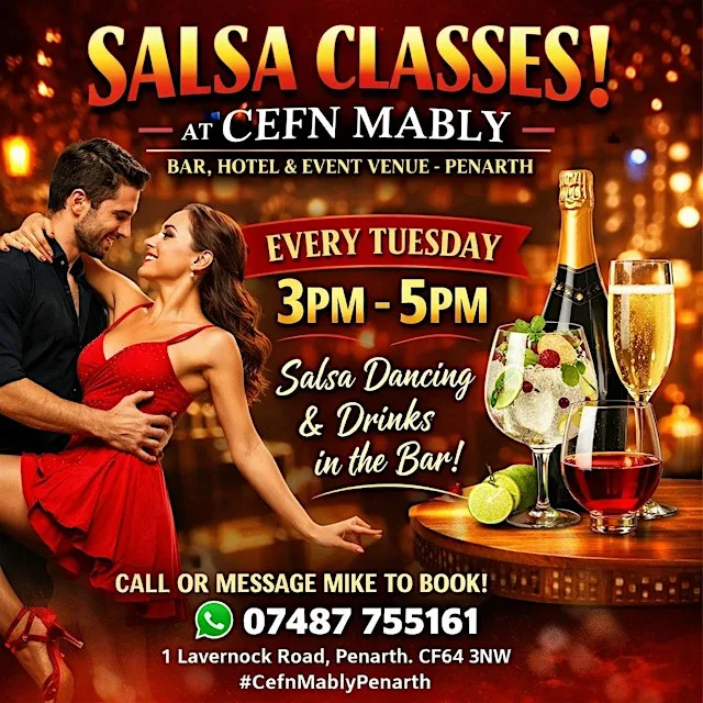 Salsa Classes South Wales in Penarth at Cefn Mably Bar, Hotel & Events at Cefn Mably Penarth