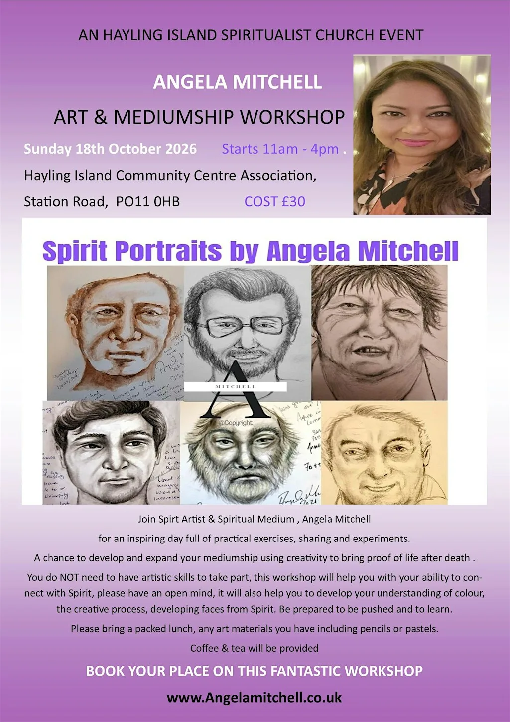 Workshop with Psychic Artist and Medium Angela Mitchell at Hayling Island Community Centre Association