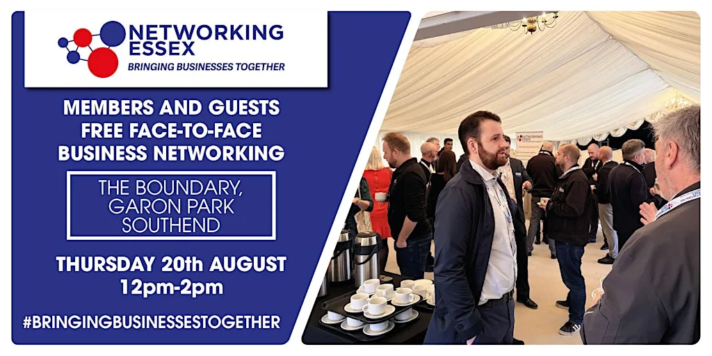 (FREE) Networking Essex in Southend Thursday 20th August12pm-2pm at Southend The Boundary