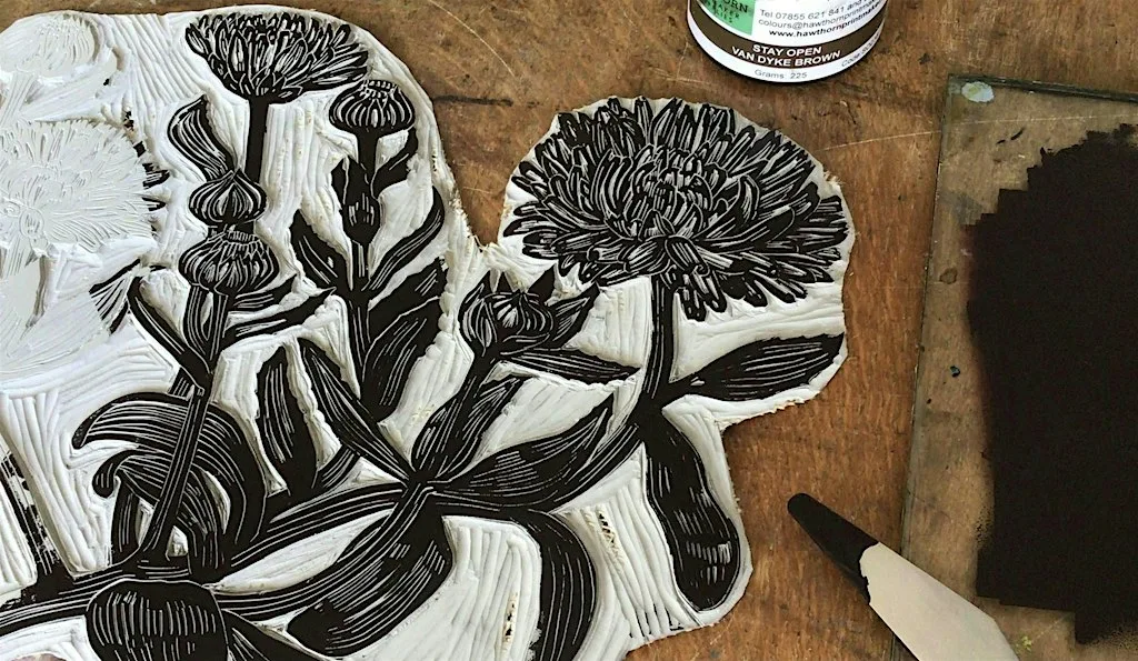 First Steps in Linocut Printmaking at Carousel Print Studio, Exchange Place Studios