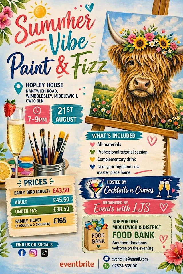 Summer Vibe Paint & Fizz at Hopley House