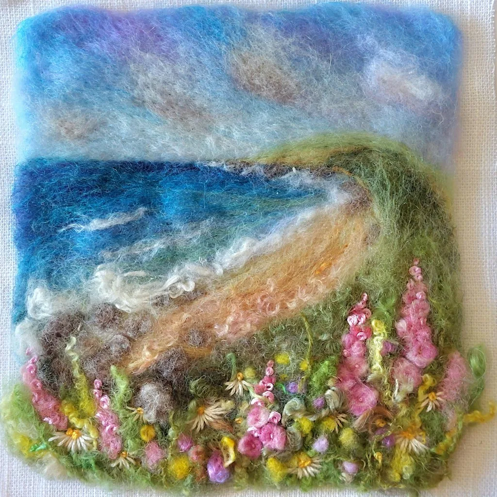 Felted Floral Seascape at Bayston Hill Memorial Hall