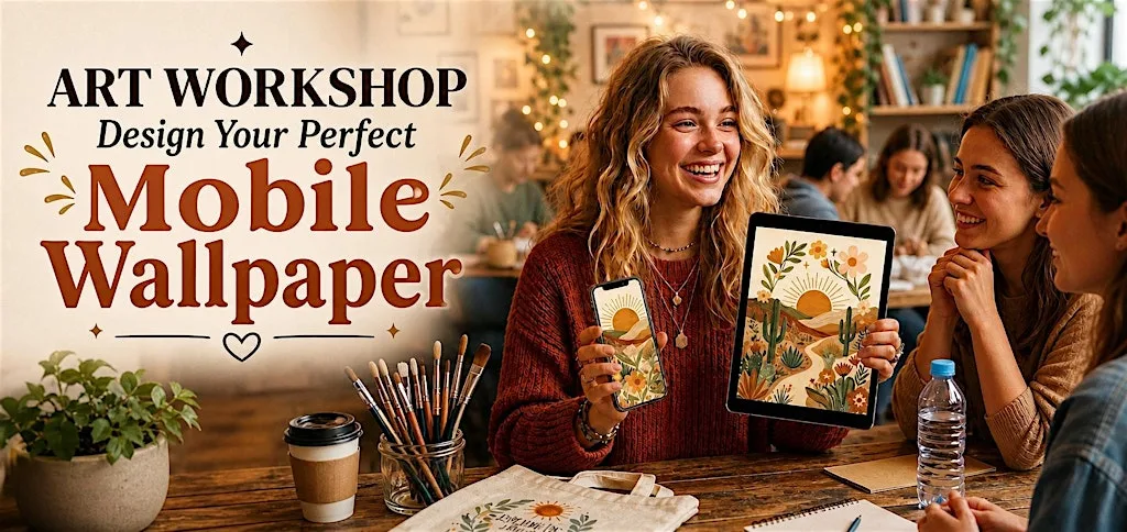 Create Your Own Phone Wallpaper Boho Style(Beginner-Friendly Art Workshop)
