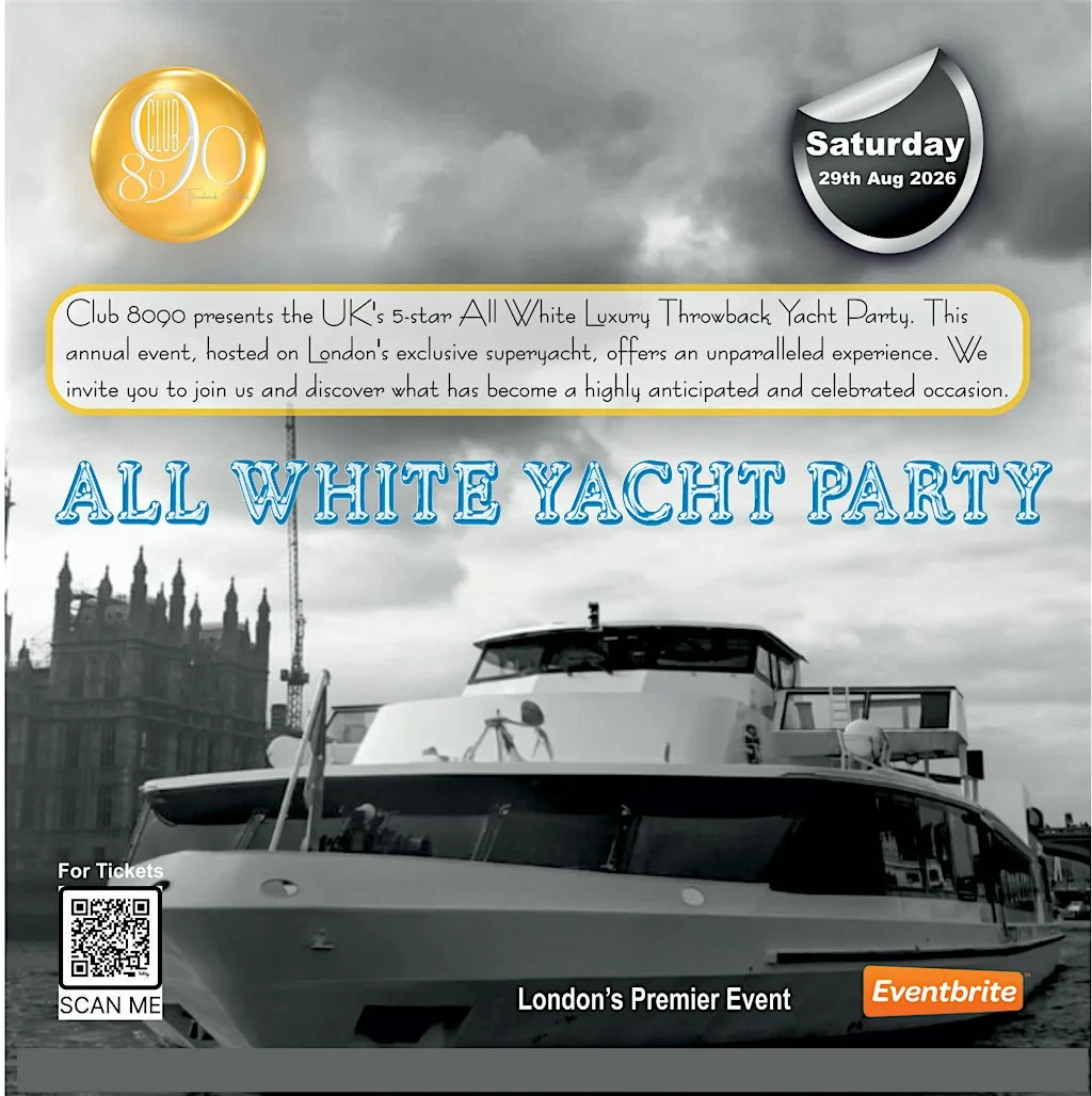 CLUB 8090 ALL WHITE LUXURY YACHT PTY - FT. KOFI (FORMALLY FROM BROWN SUGAR)