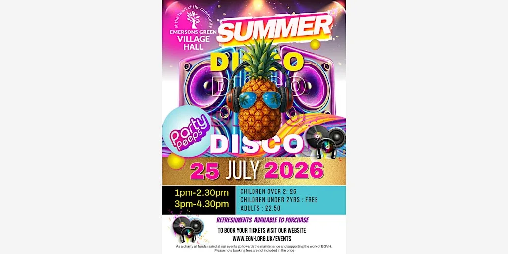 Summer Disco at Emersons Green Village Hall