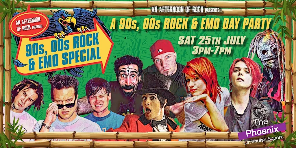 LONDON An Afternoon of 90s, 00s Rock & Emo: Sat 25th July, 3pm-7pm at The Phoenix
