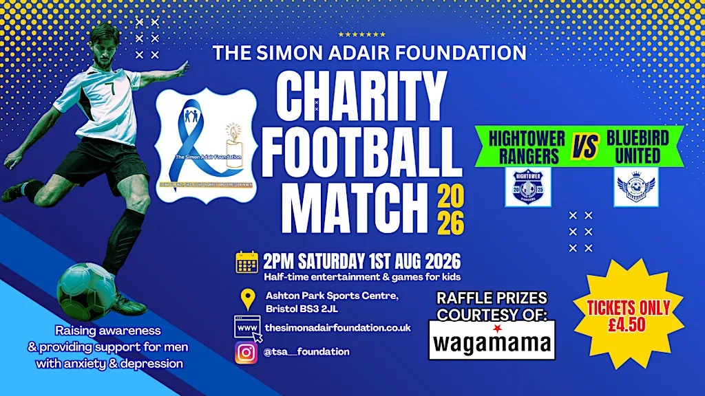 The Simon Adair Foundation Charity Football Match 2026 at Ashton Park Sports Centre