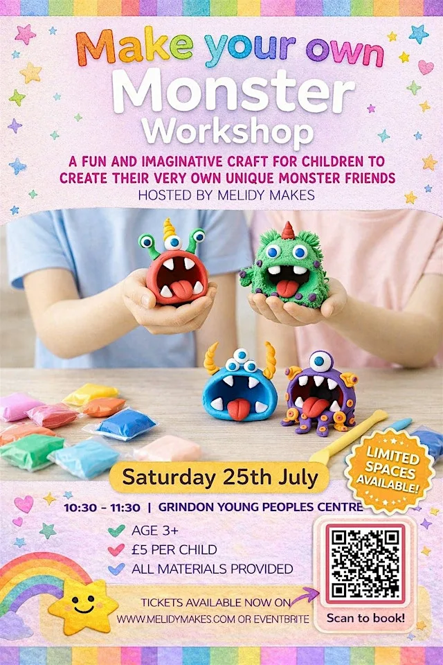KIDS CRAFT WORKSHOP - FOAM CLAY MONSTERS at Grindon Young Peoples Centre