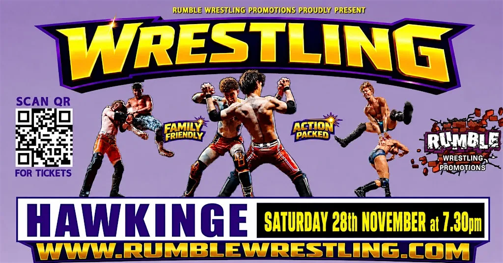 Rumble Wrestling comes to HAWKINGE -KIDS FOR A FIVER - Limited offer at Hawkinge Community Centre