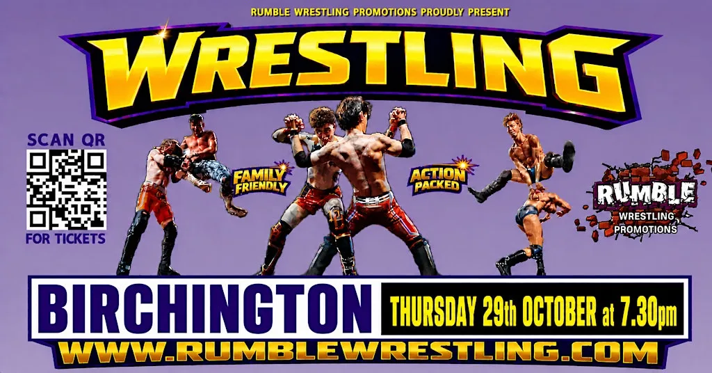 Rumble Wrestling 2026 Tour comes to Thanet - Birchington - KIDS FOR FIVER at The Centre Birchington