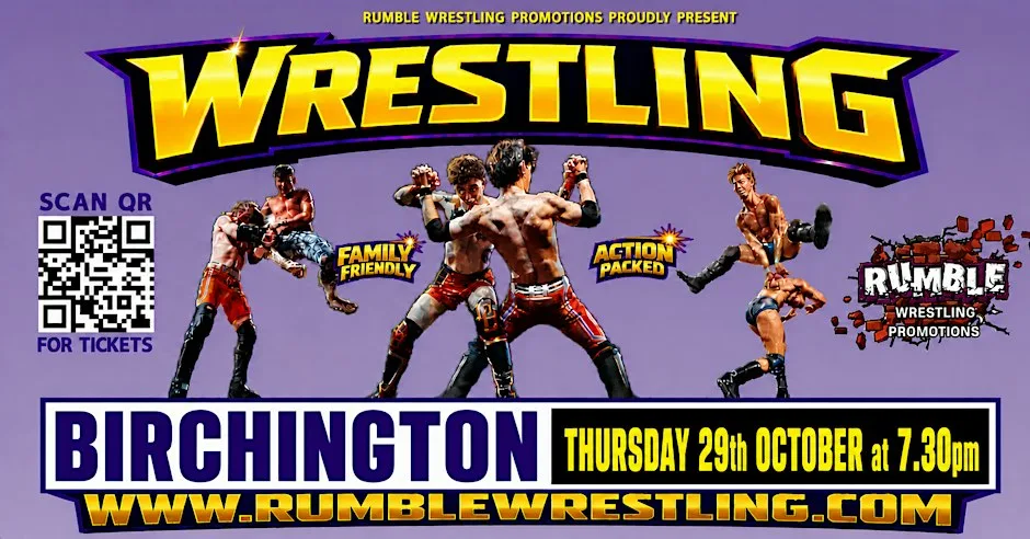 Rumble Wrestling 2026 Tour comes to Thanet - Birchington - KIDS FOR FIVER at The Centre Birchington