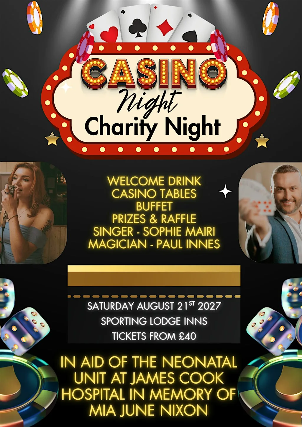 Casino Charity Night at Sporting Lodge Inns