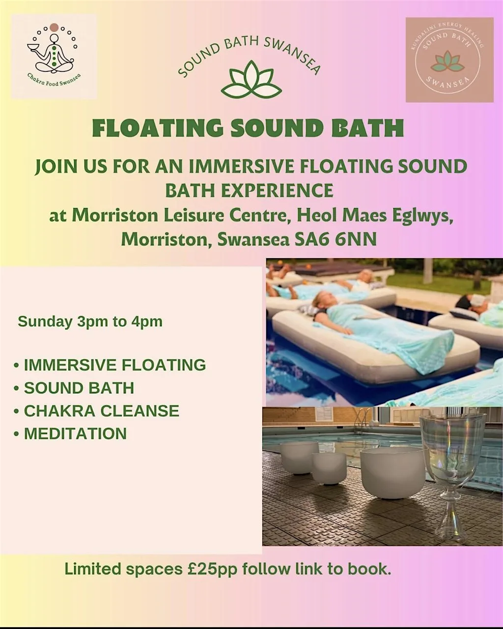 Floating Sound Bath at Morriston Leisure at Morriston Leisure Centre