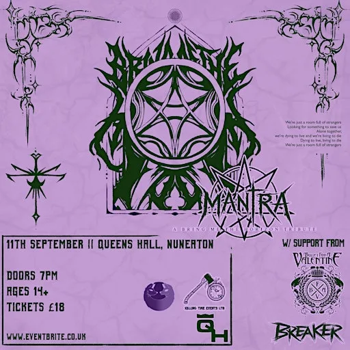 MANTRA - Bring Me The Horizon tribute, Queens Hall Nuneaton