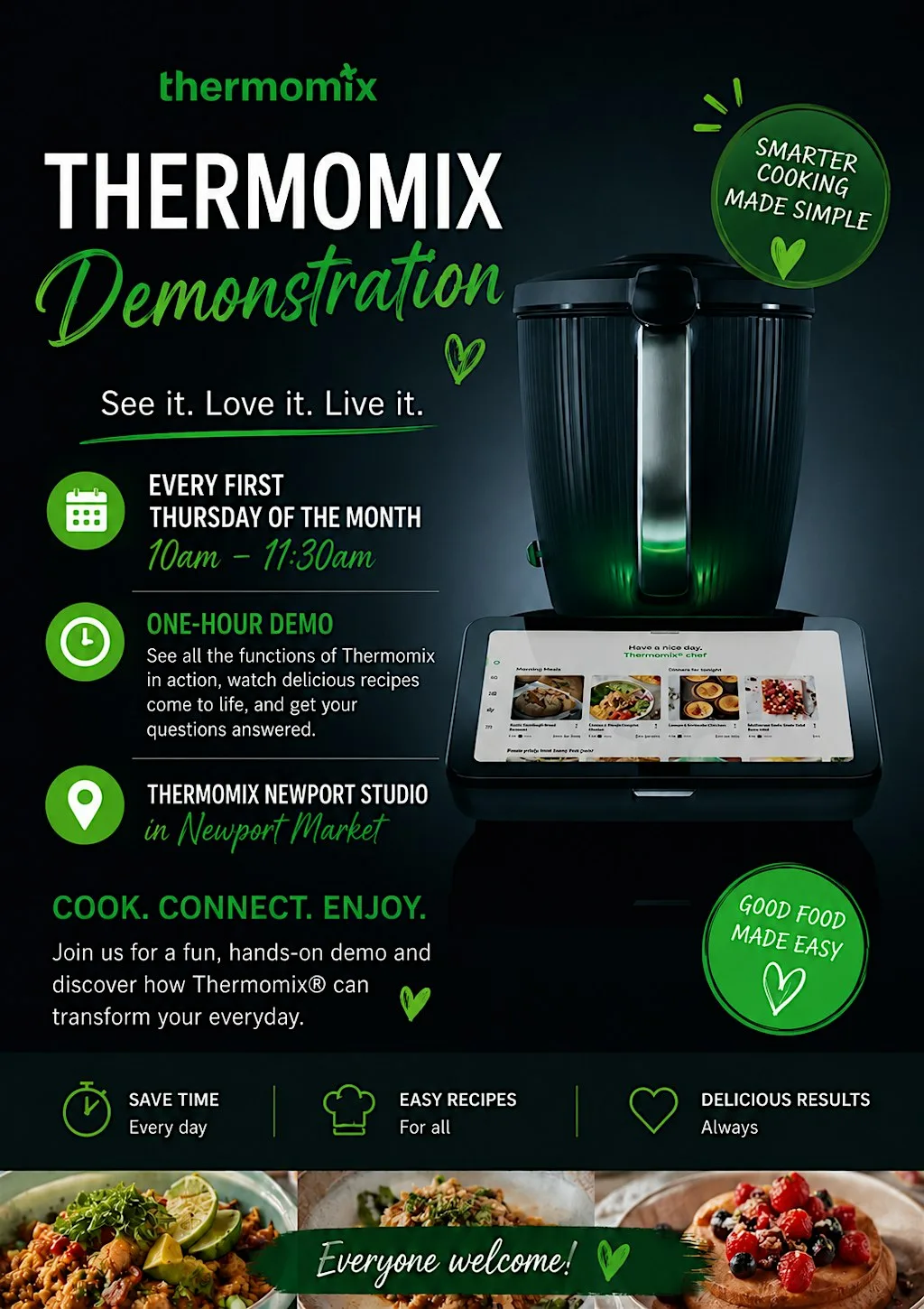 Thermomix tm7 Cooking demonstration at Thermomix Branch Newport indoor market