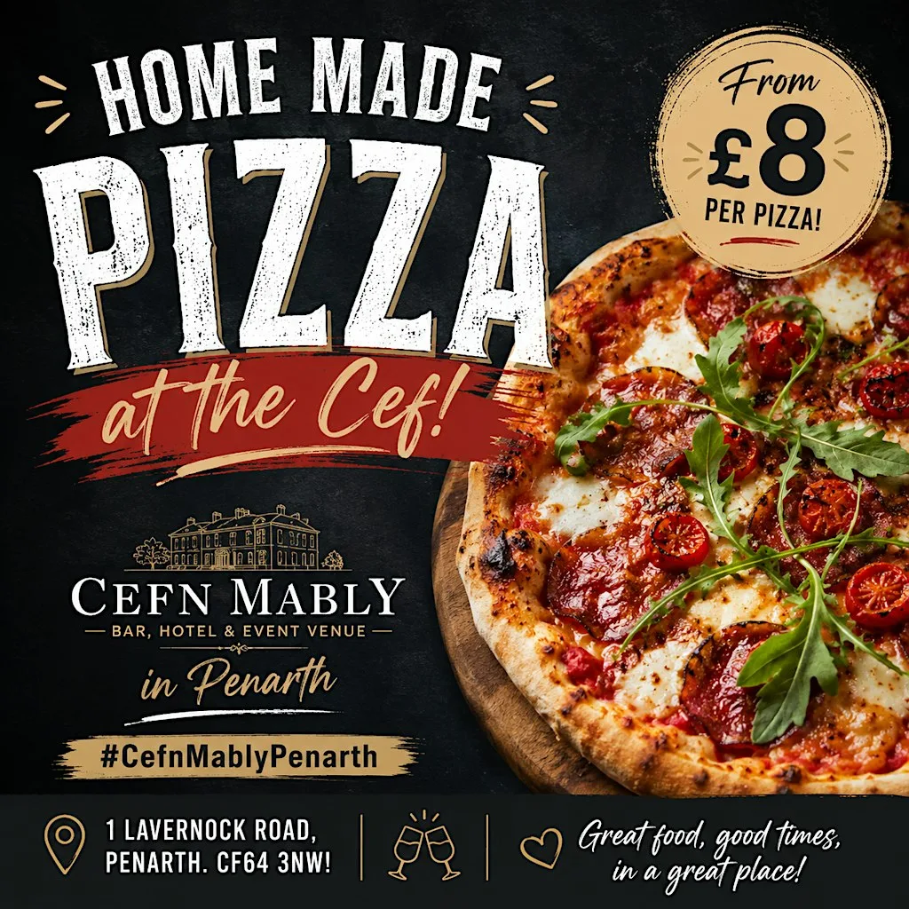 Pizza in Penarth at Cefn Mably Bar, Hotel & Event Venue at Cefn Mably Penarth