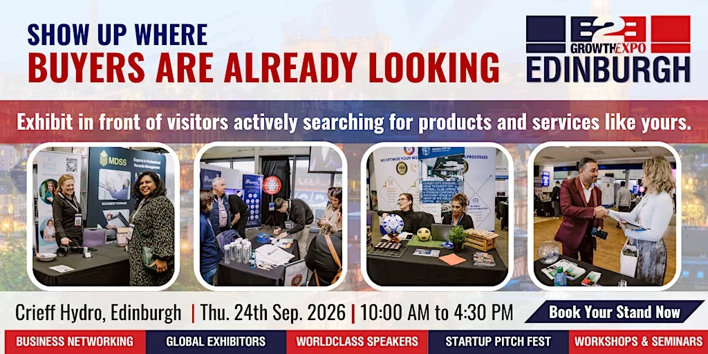 Edinburgh B2B Growth Expo 2026 | Book Your Stand At Premier B2B Show at Crieff Hydro