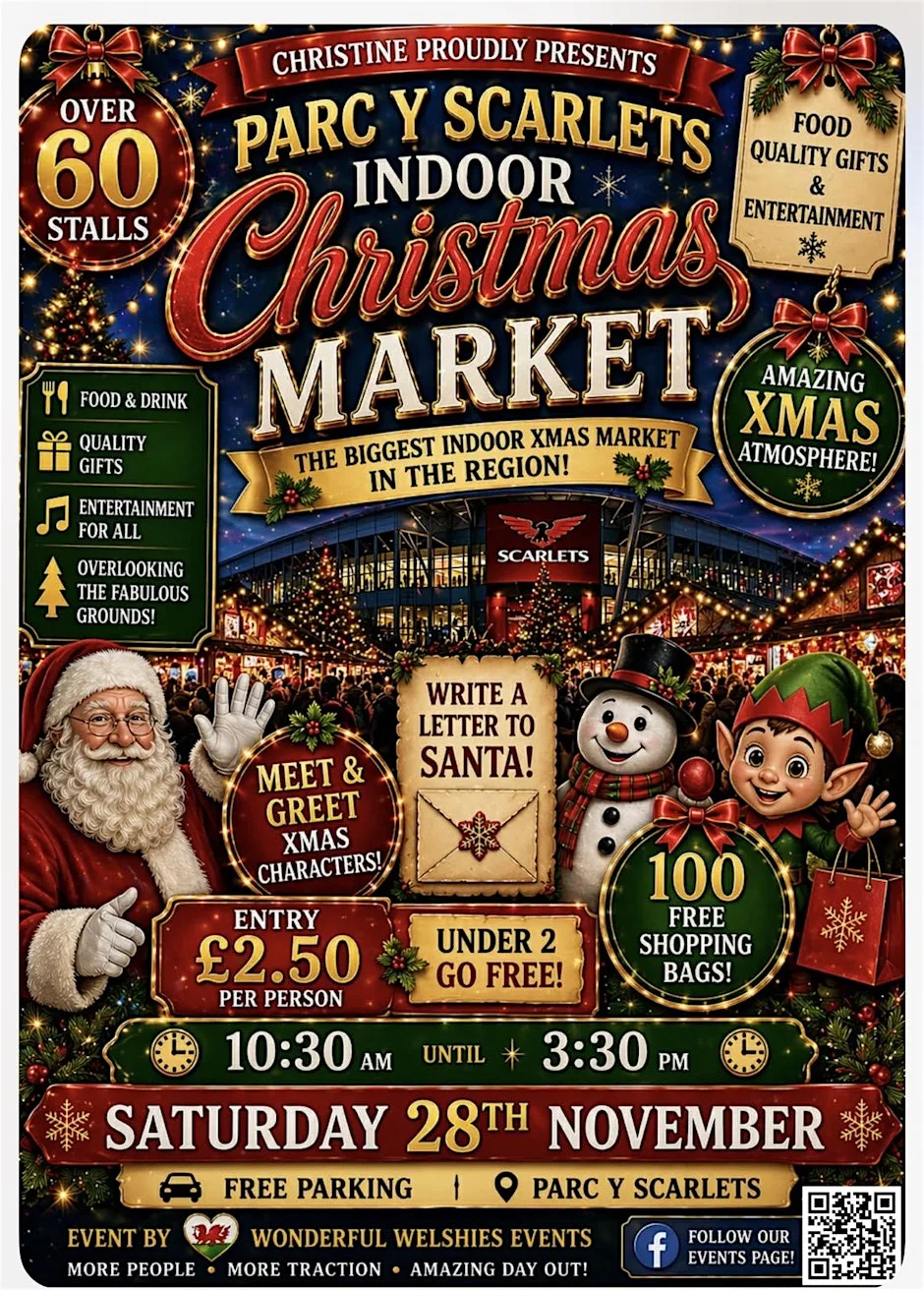 Christmas market Parc y scarlets stadium Llanelli at Parc y Scarlets Car Park
