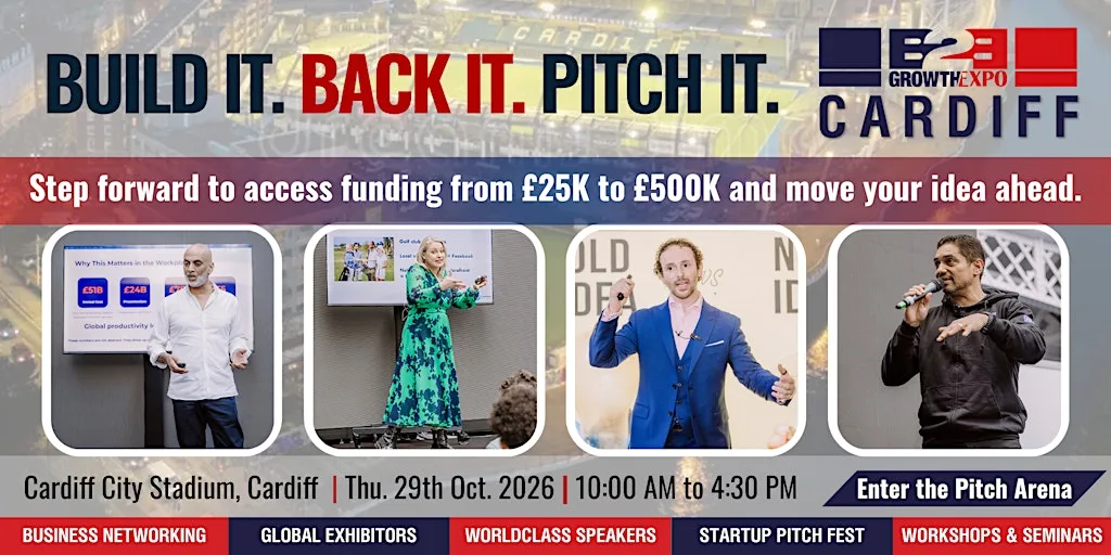 Cardiff B2B Growth Expo 2026 | Join us for Investment Pitch Fest at Cardiff City Stadium