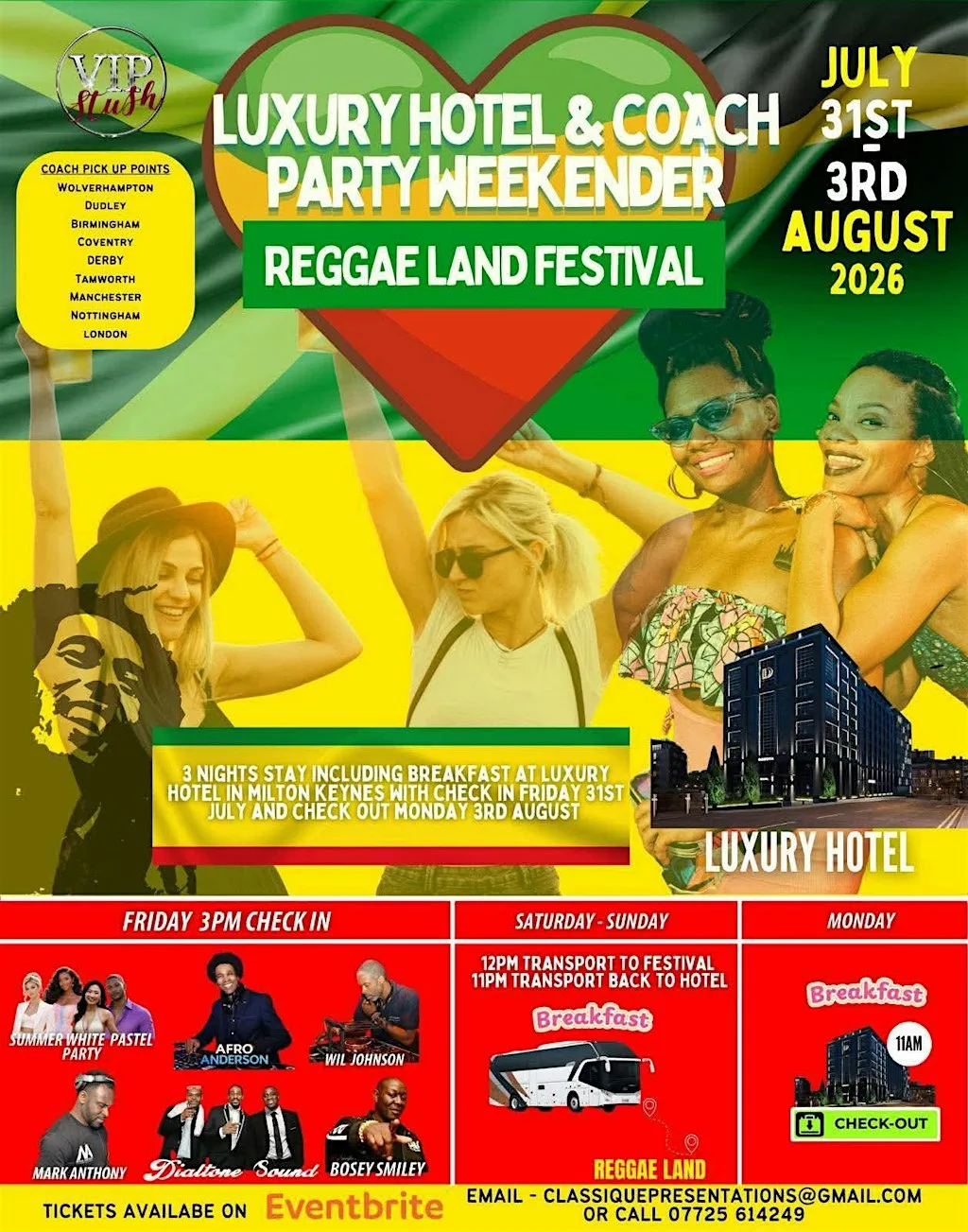 REGGAE LAND PARTY WEEKENDER at MILTON KEYNES CENTRAL