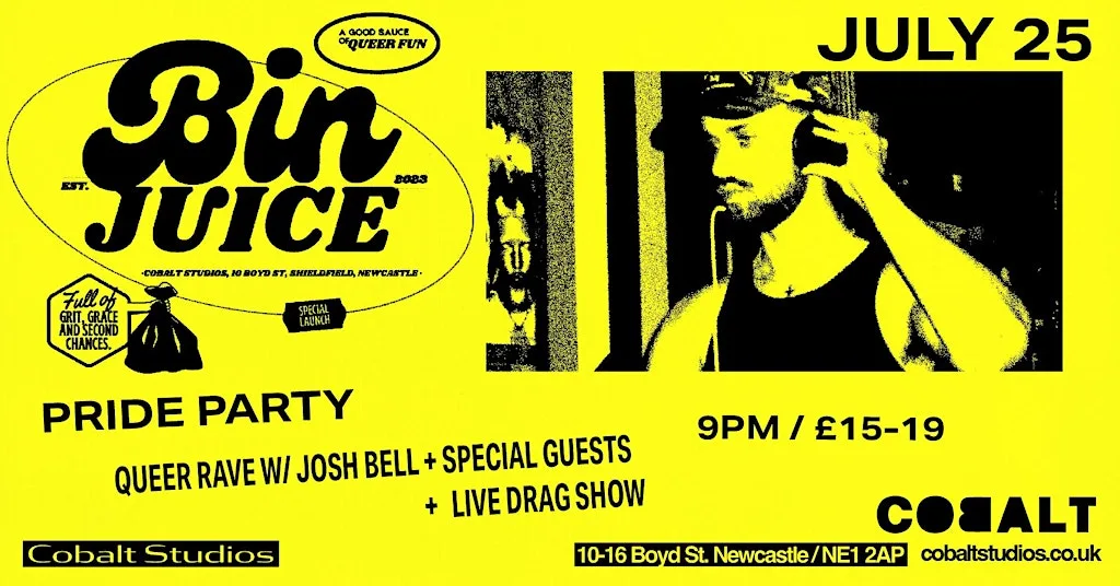 Bin Juice Pride Special: Queer Rave with Josh Bell + Live Drag + More at Cobalt Studios
