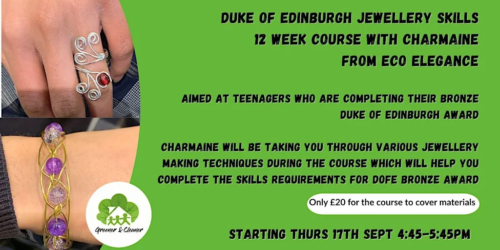 Duke of Edinburgh Jewellery Skills - 12 Week Course with Charmaine at The Hub, The Glades, Bromley