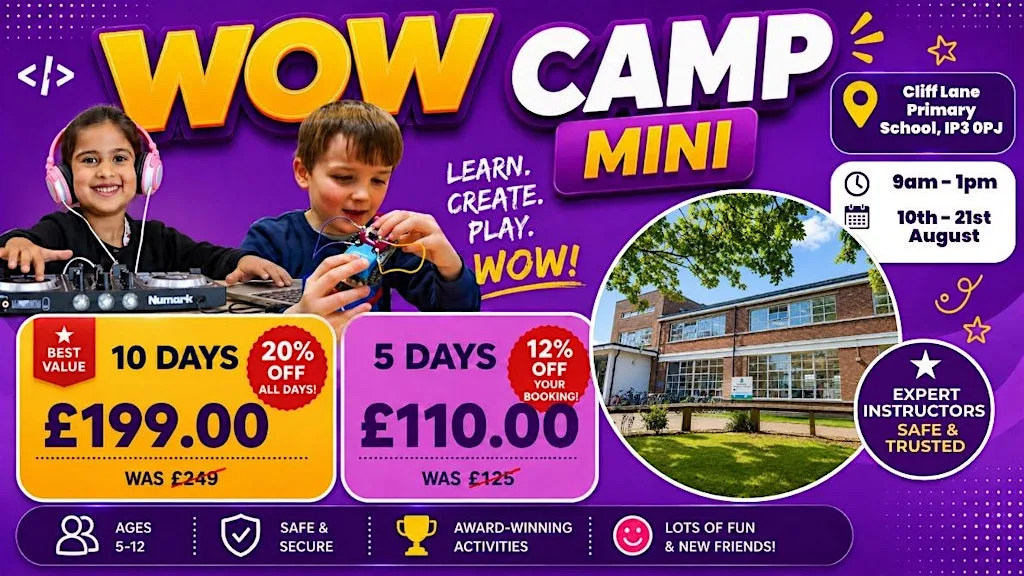 Cliff Lane Primary School Summer WOW Camp (10th - 14th August) at Cliff Lane Primary School
