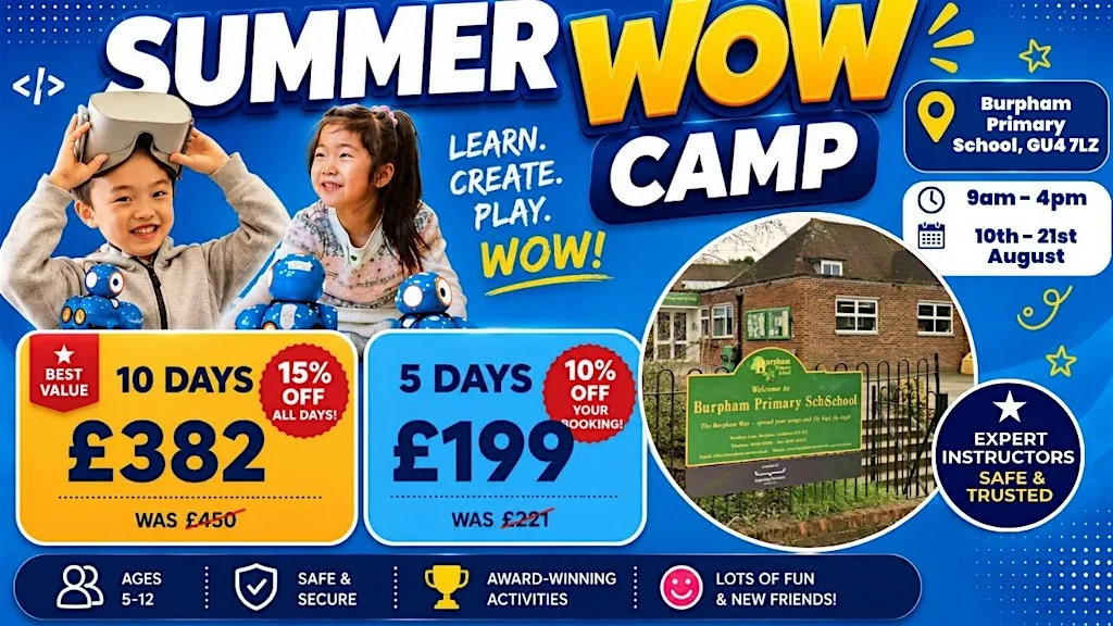Burpham Primary School Summer Tech Camp (10th - 14th August) at Burpham Foundation Primary School