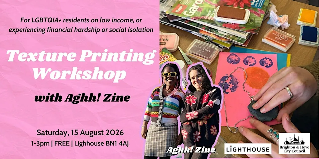 Texture Printing Workshop with Aghh! Zine at The Scrap Space at Community Base