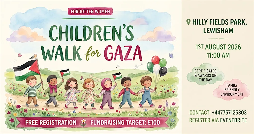 Children’s Walk for Gaza in Lewisham Hilly Fields Park