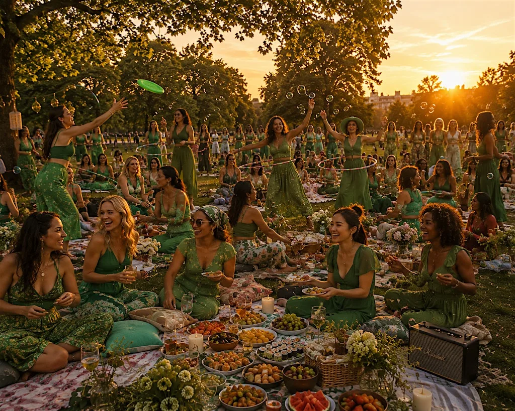 GI Colourwalks: GIRLS IN GREEN at Victoria Park, London at Victoria Park