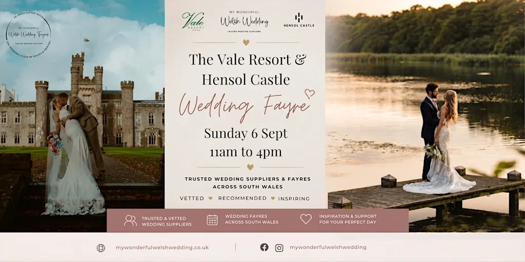 The Vale Resort & Hensol Castle Wedding Fayre - Sunday 6th September 2026 at Hensol Castle Park