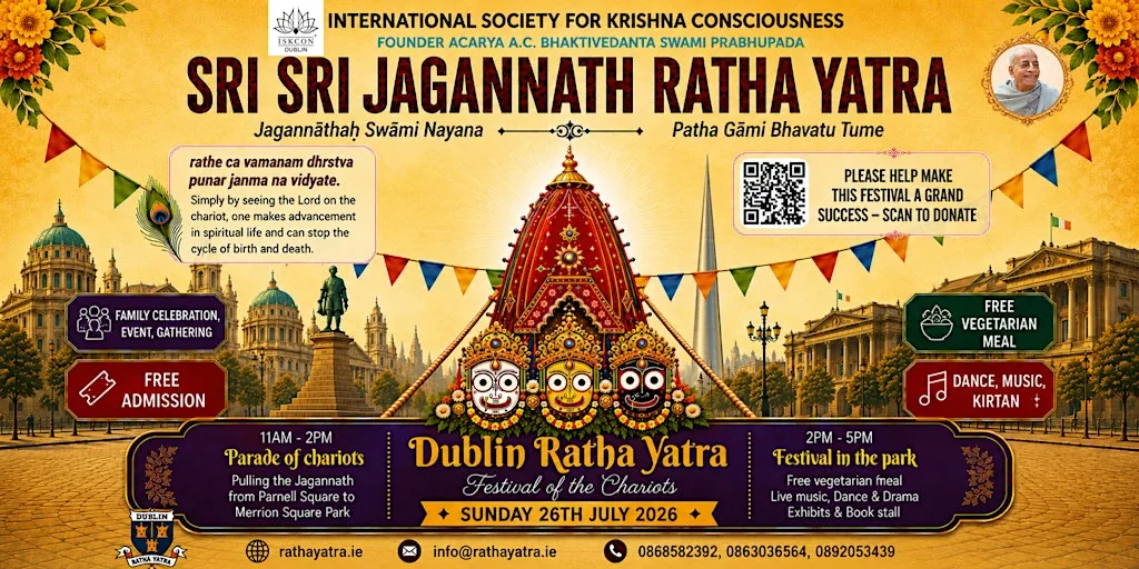 Dublin Ratha Yatra 2026: Festival of the Chariots at Parnell Square