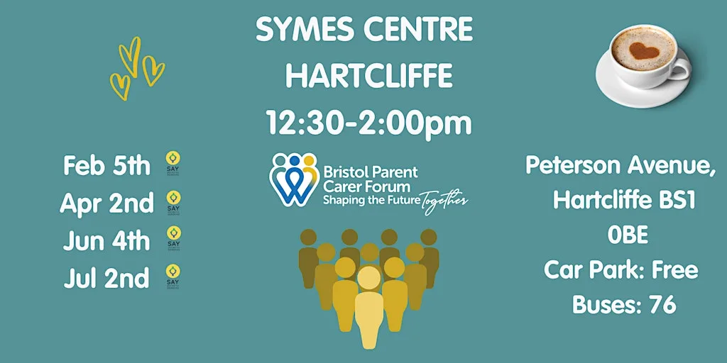 SEND and You Drop in with Bristol Parent Carers - Symes Centre at Hartcliffe & Withywood Community Partnership (HWCP) The Symes Resource Centre