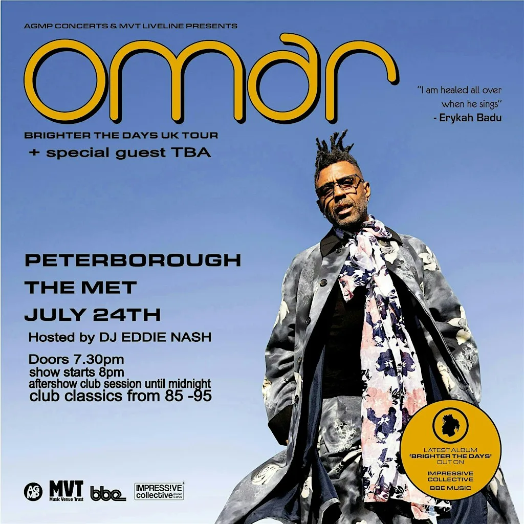 OMAR live in concert - The Brighter The Days tour 2026 at The Met Lounge