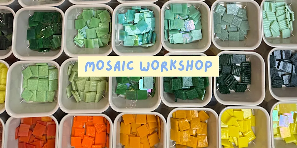 Mosaic Workshop | Mosaic your own set of coasters or round plaque at Lily's Studio, Kelham Arcade