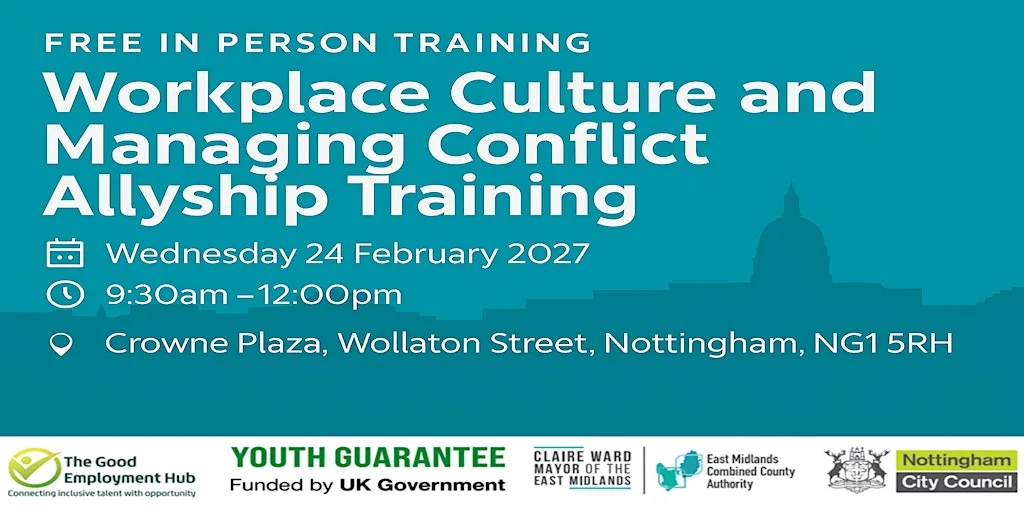 Workplace Culture and Managing Conflict: Allyship Training at Crowne Plaza Nottingham by IHG