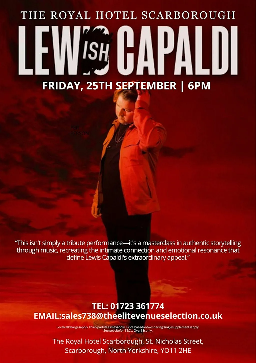 Lewish Capaldi - Tribute Night at Royal Hotel Scarborough