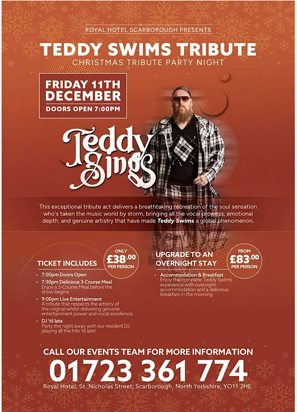 Christmas Party - Teddy Swims Tribute at Royal Hotel Scarborough