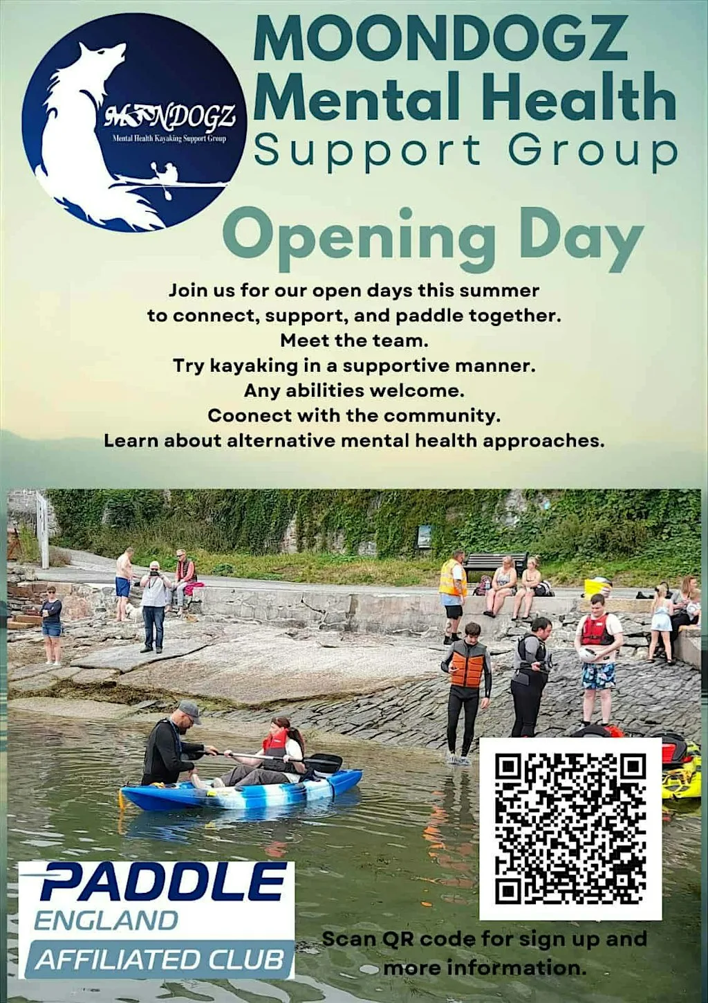 Moondogz mental health kayaking open day extended dates. at Richmond Walk