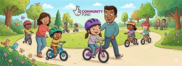 Learn to Ride Class (A4A) at Thompson Park cycling skills area. Located in the middle of the park close to the big slide.