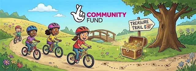 Family Cycle/Walk Treasure Hunt (A4A) at Thompson Park - Cycle skills area, middle of the park next to the big slide