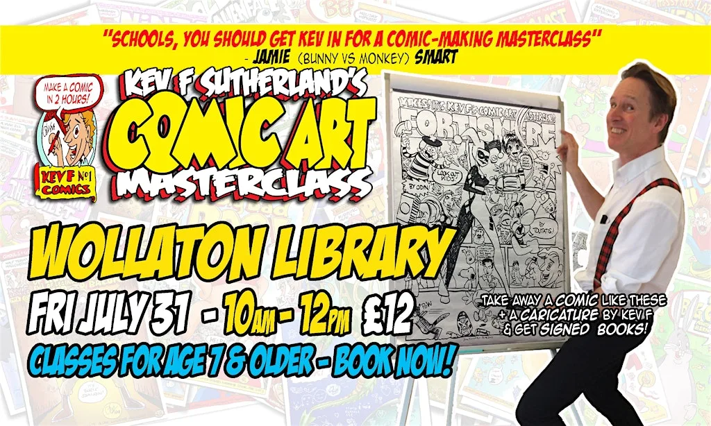 Kev F's Comic Art Masterclass - Wollaton Library am at Wollaton Library