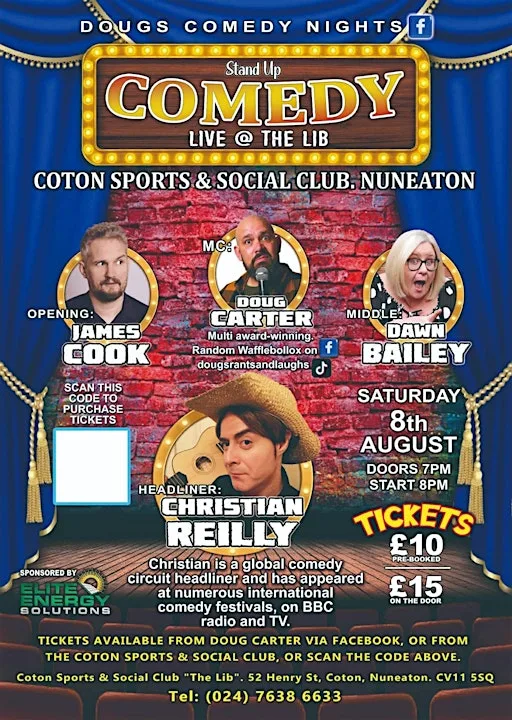 Doug’s Comedy Nights at Coton Sports & Social Club "The Lib"