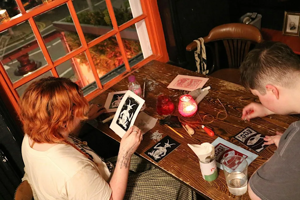 Lino Printing Workshop at Pink Moon