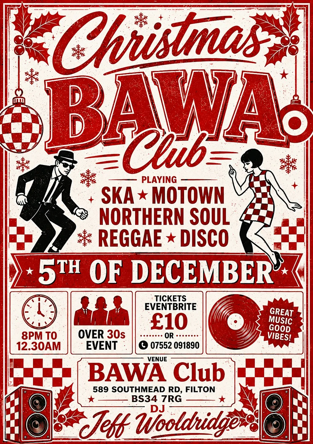 Bawa club 5th Dec Dj Jeff wooldridge over 30s event at BAWA Healthcare & Leisure