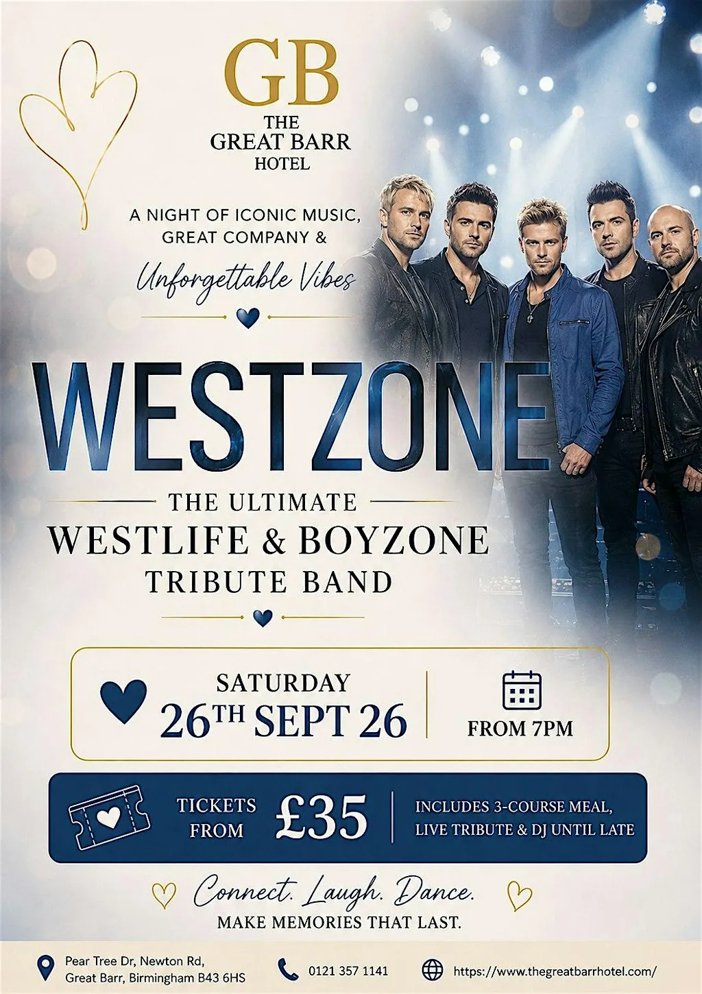WESTZONE - Boyzone & Westlife Tribute Night at The Great Barr Hotel Birmingham