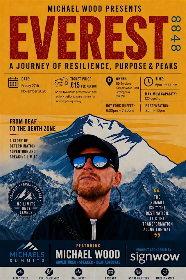 A journey of resilience to Mount Everest by Michael Wood.