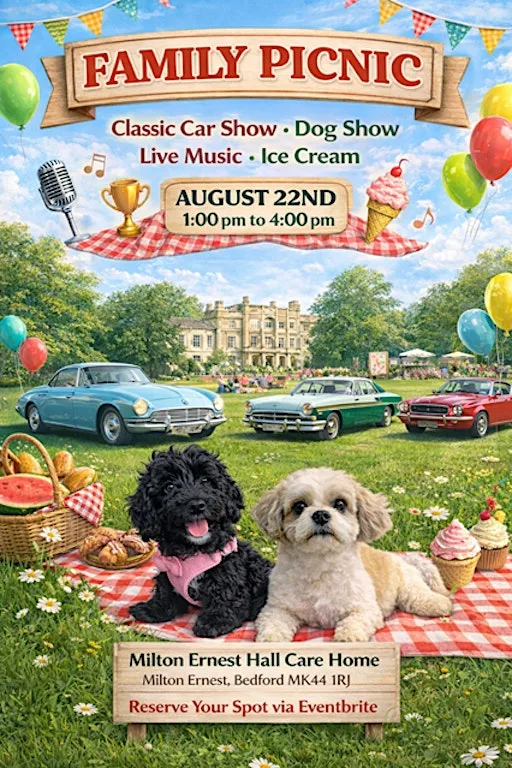 Family Picnic at Milton Ernest Hall Care Home